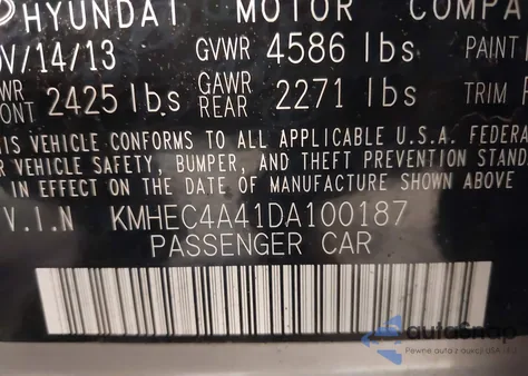 2013 Hyundai Sonata Hybrid Limited from USA, damaged, VIN KMHEC4A41DA100187